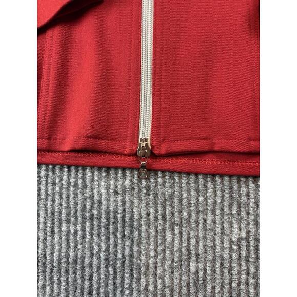 90s Vintage Designer Vertigo Paris Blazer Womens Medium Red Silver Accents Zips - Picture 3 of 15